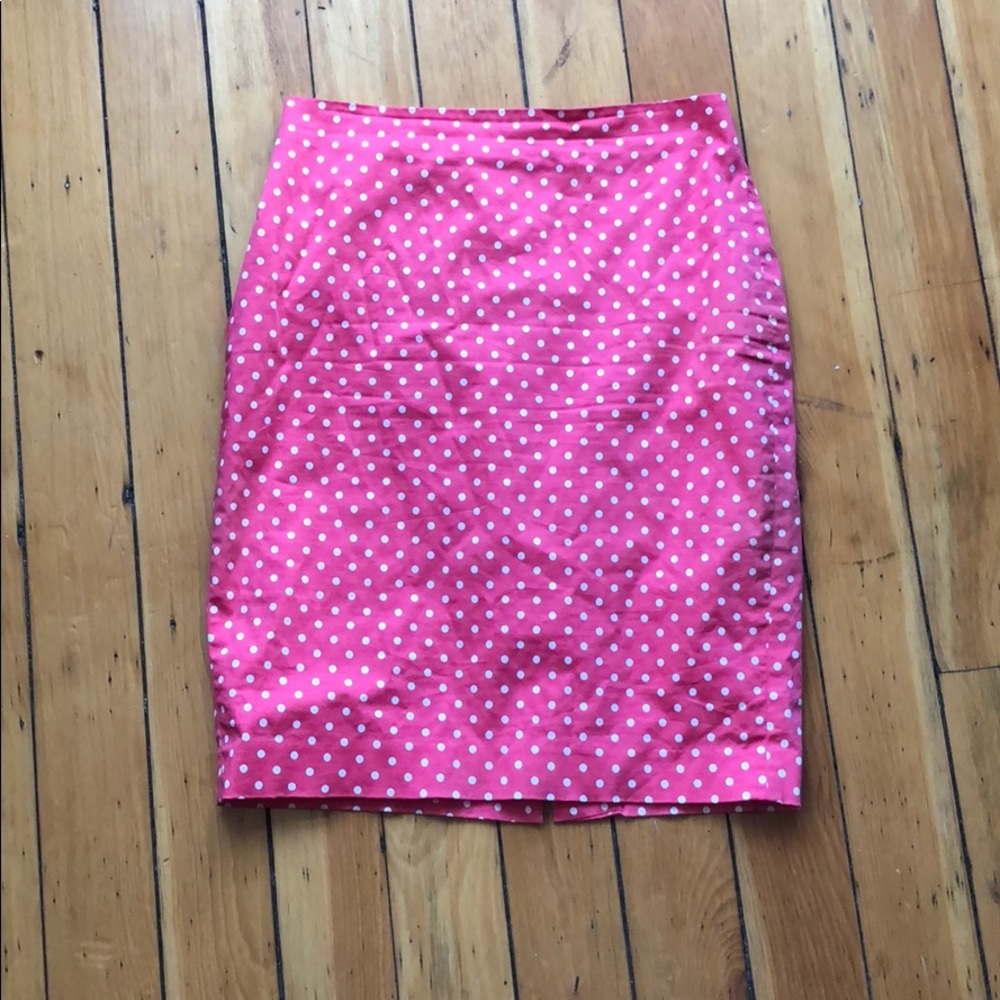 Pink Polka Dot Pencil Skirt